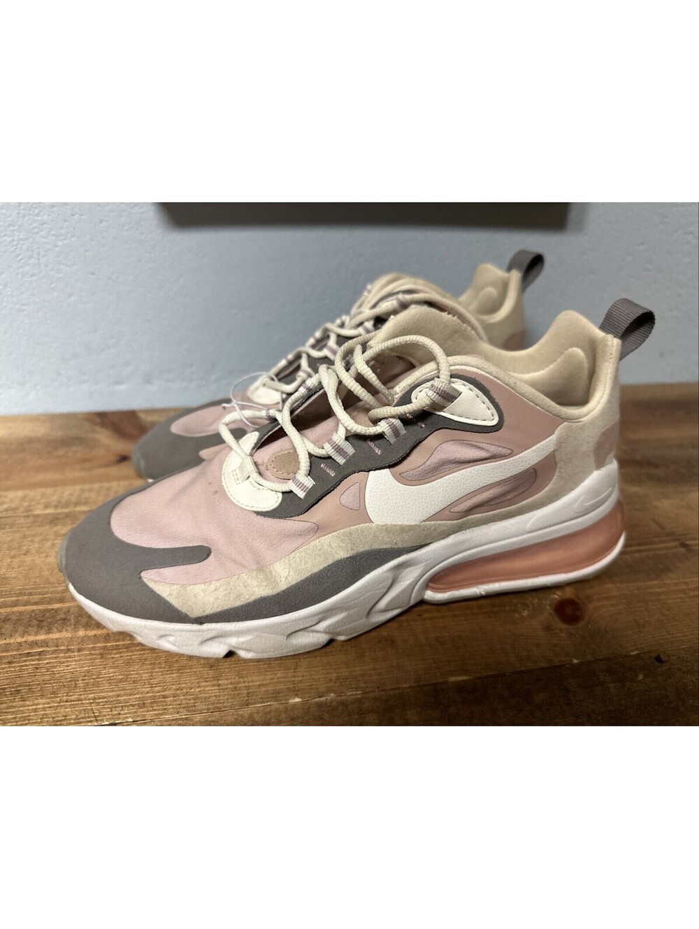 Nike Air Max 270 React Plum Chalk White Pink Womens 8 Running Shoes CI3899-500